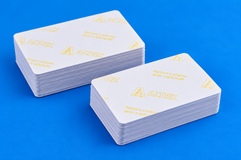 Cartão PVC Adesivado 0,46 mm para identificação e personalização