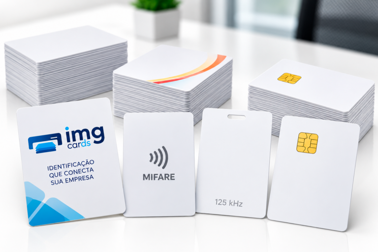 Cartões PVC, Mifare, proximidade 125 kHz e cartões com chip para identificação e controle de acesso