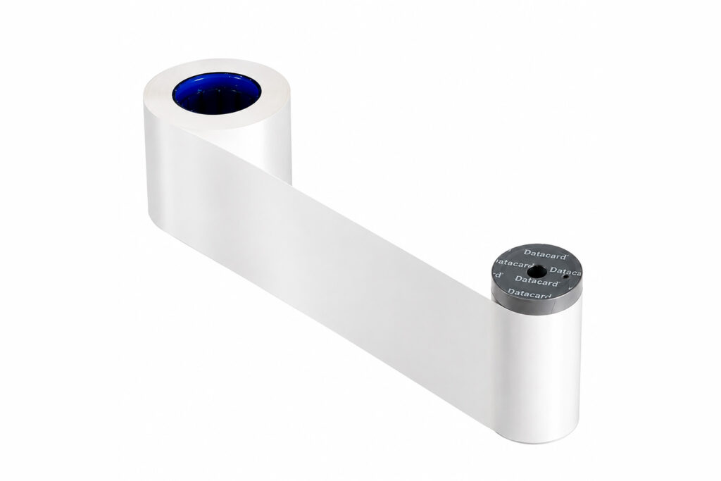 Ribbon Datacard 532000-004 branco monocromático para cartões PVC