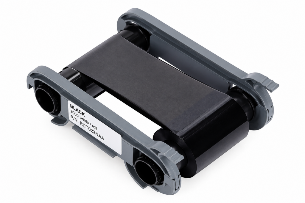 Ribbon Evolis RCT023NAA preto monocromático com rendimento de até 2.000 impressões
