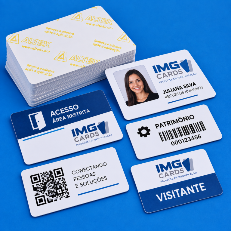 Cartão PVC Adesivado 0,46 mm para diferentes aplicações de identificação
